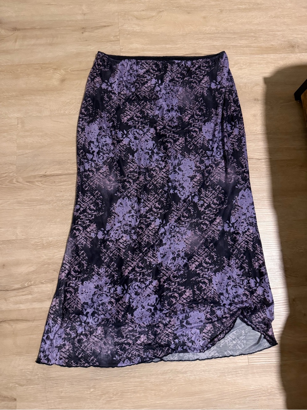 Cider Black and Purple Maxi Skirt
